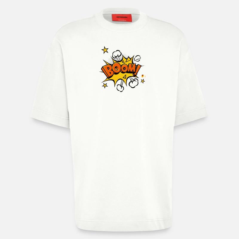 Boom Comic Explosion - Heavyweight T-Shirt - made by SPREAD  - OFF WHITE