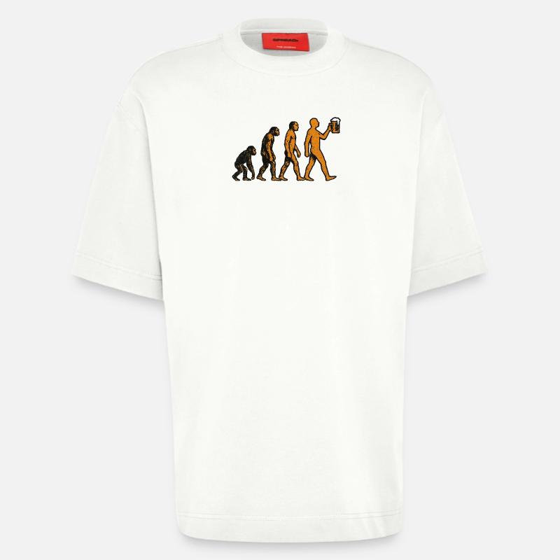 Evolution Bier - Heavyweight T-Shirt - made by SPREAD  - OFF WHITE