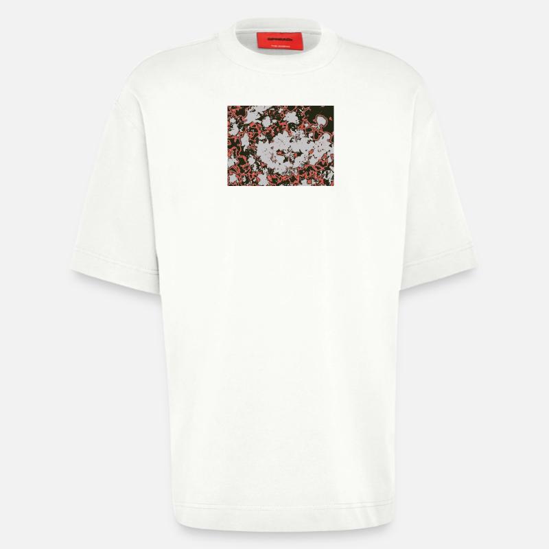 Red Nebula Abstract Pattern - Heavyweight T-Shirt - made by SPREAD  - OFF WHITE