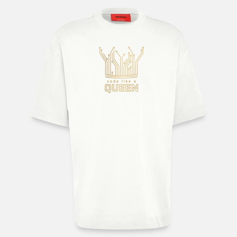 Code Like a Queen - Heavyweight T-Shirt - made by SPREAD - OFF WHITE