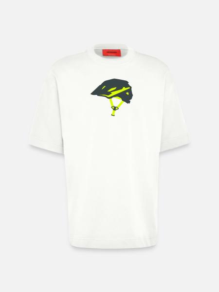 Enduro Bicycle Helmet Graphic - Heavyweight T-Shirt - made by SPREAD - OFF WHITE