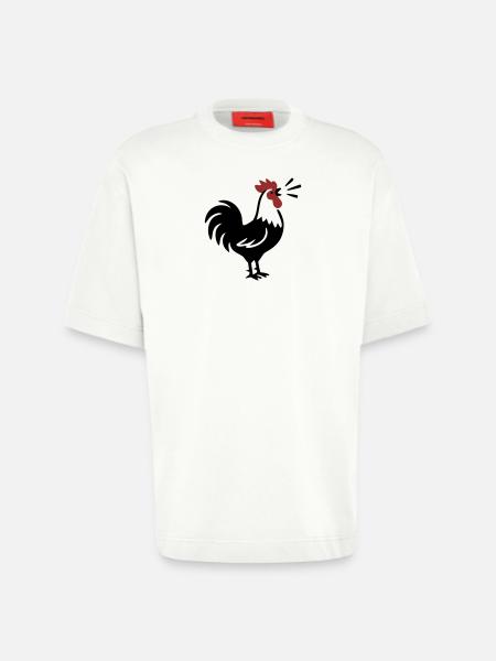 Rooster Crows Farm Logo - Heavyweight T-Shirt - made by SPREAD  - OFF WHITE