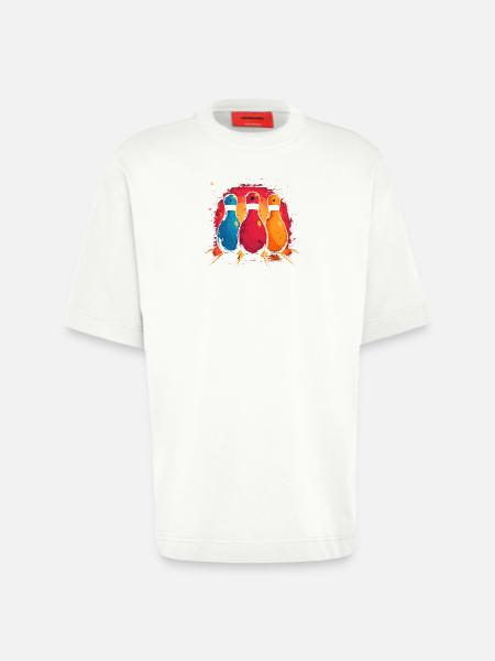 Funny Bowling Pins - Heavyweight T-Shirt - made by SPREAD  - OFF WHITE