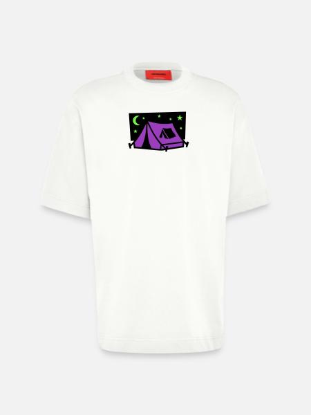 Festival Tent Night Logo - Heavyweight T-Shirt - made by SPREAD - OFF WHITE