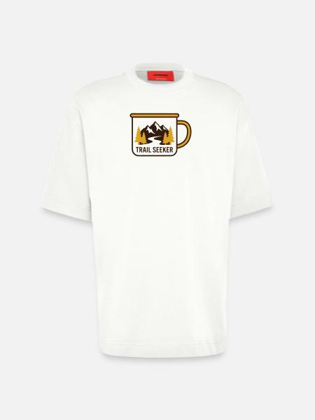 Berge Tasse Wander Logo - Heavyweight T-Shirt - made by SPREAD  - OFF WHITE