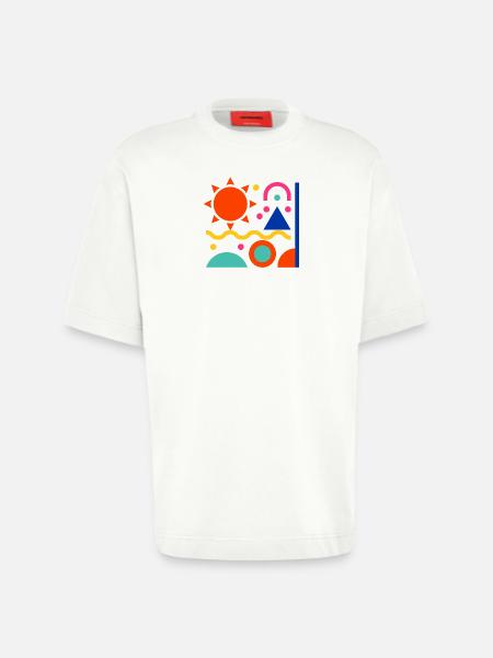 Bunte Formen - Heavyweight T-Shirt - made by SPREAD  - OFF WHITE