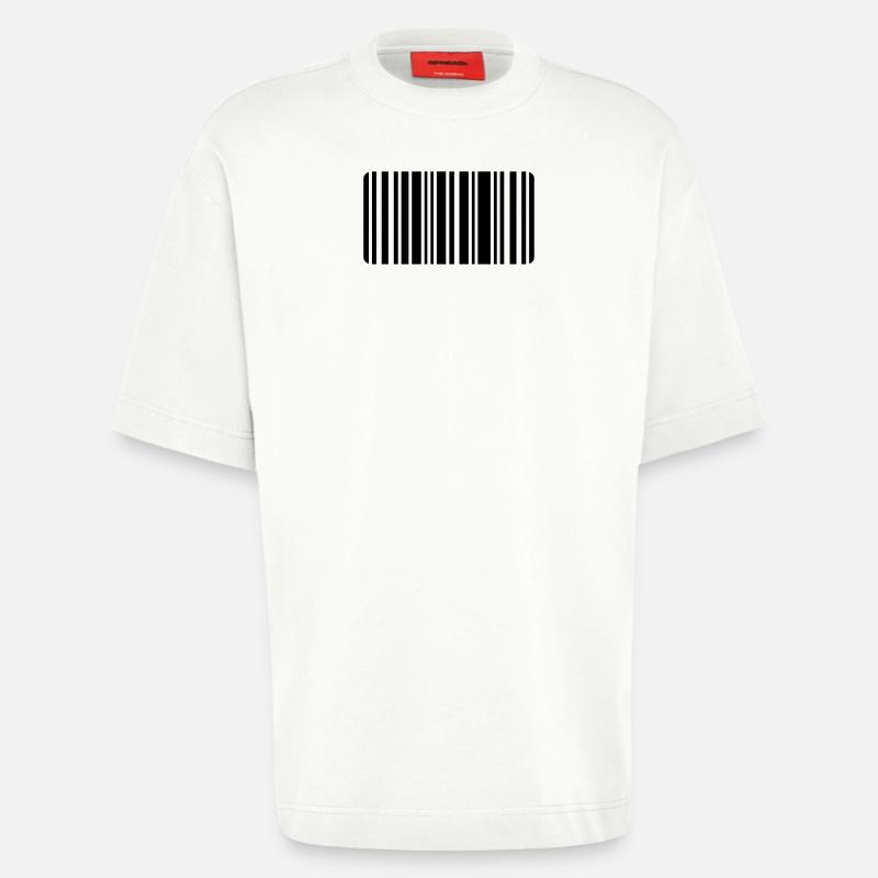 code barre - T-shirt bio épais oversize fabriqué en UE - OFF WHITE