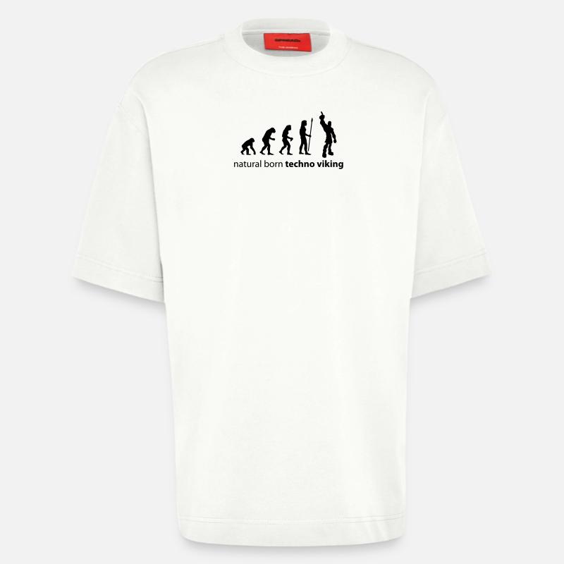 evolution_techno_viking - T-shirt bio épais oversize fabriqué en UE - OFF WHITE