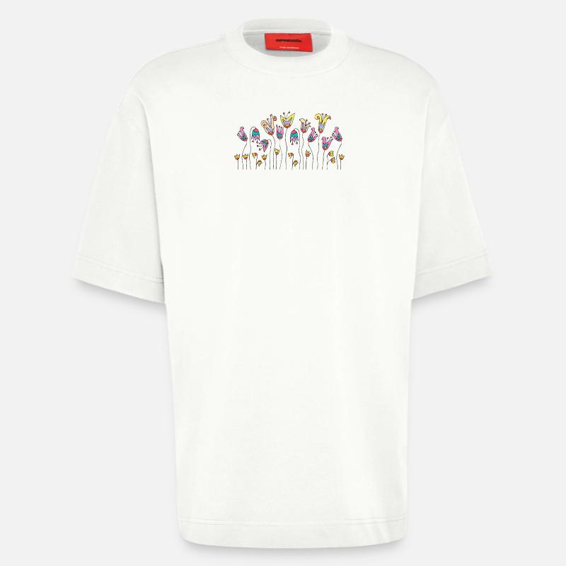 Fleur - T-shirt bio épais oversize fabriqué en UE - OFF WHITE