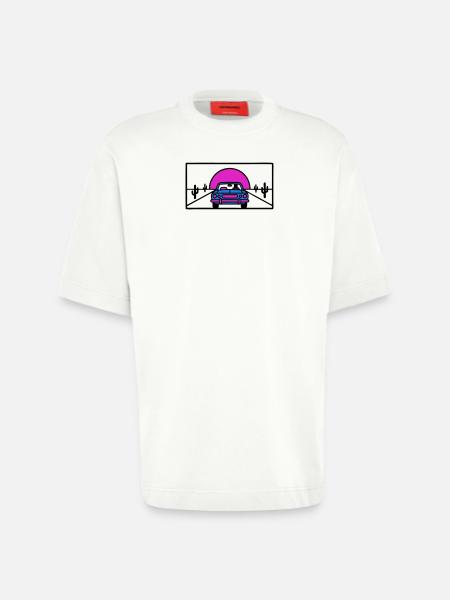 Desert Highway Car Logo - Heavyweight T-Shirt - made by SPREAD  - OFF WHITE