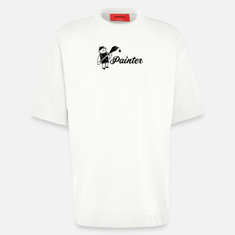 Maler mit Pinsel Text painter - Heavyweight T-Shirt - made by SPREAD  - OFF WHITE