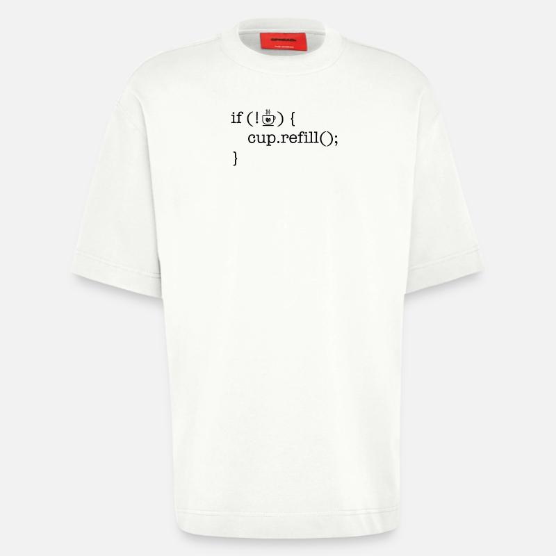 Coffee code software developer humor - Heavyweight T-Shirt - made by SPREAD - OFF WHITE