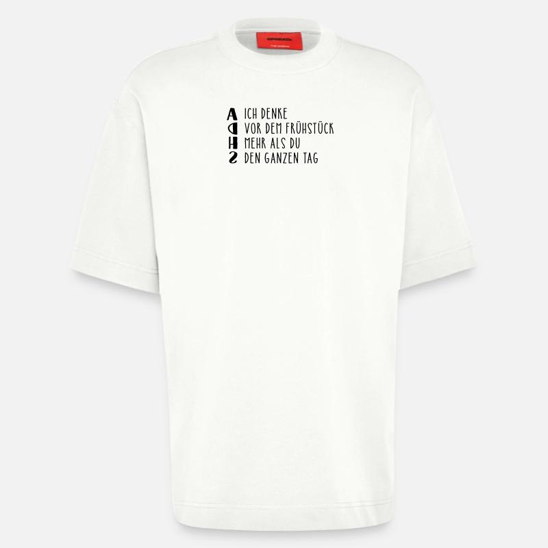 Déclaration provocante sur le TDAH - T-shirt bio épais oversize fabriqué en UE - OFF WHITE