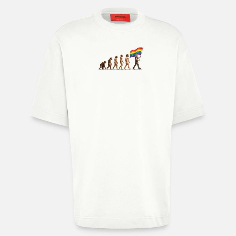 LGBTQ Pride Month - Pride Evolution - Heavyweight T-Shirt - made by SPREAD  - OFF WHITE