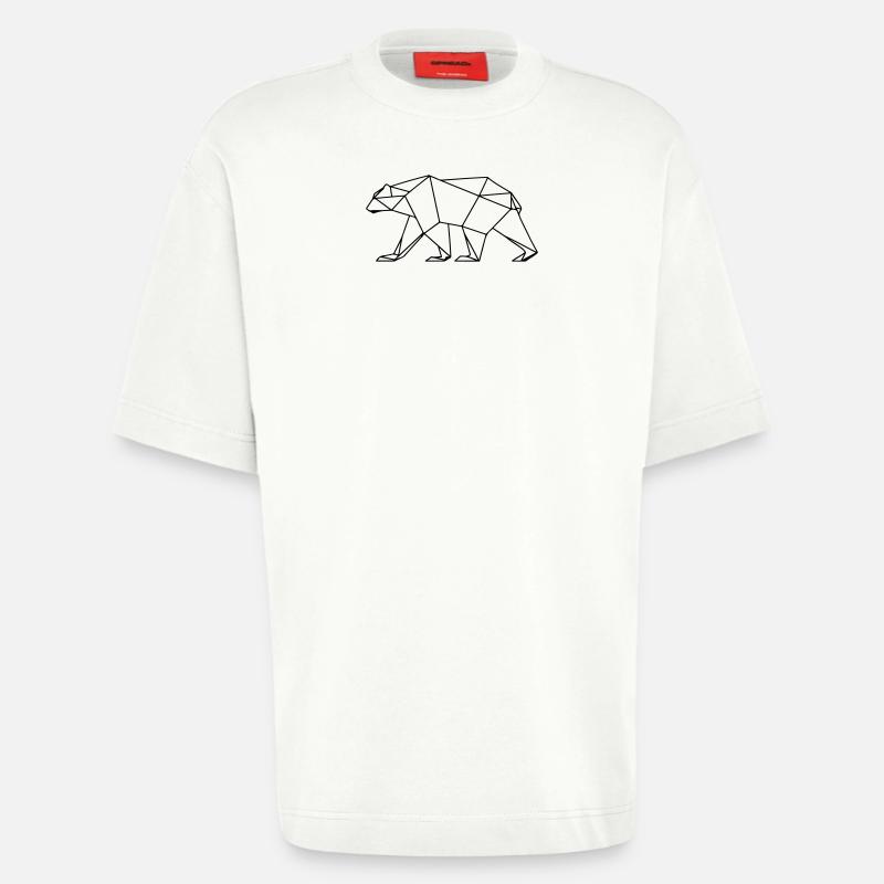 Polar Bär Polygon Eisbär Symbol - Heavyweight T-Shirt - made by SPREAD  - OFF WHITE