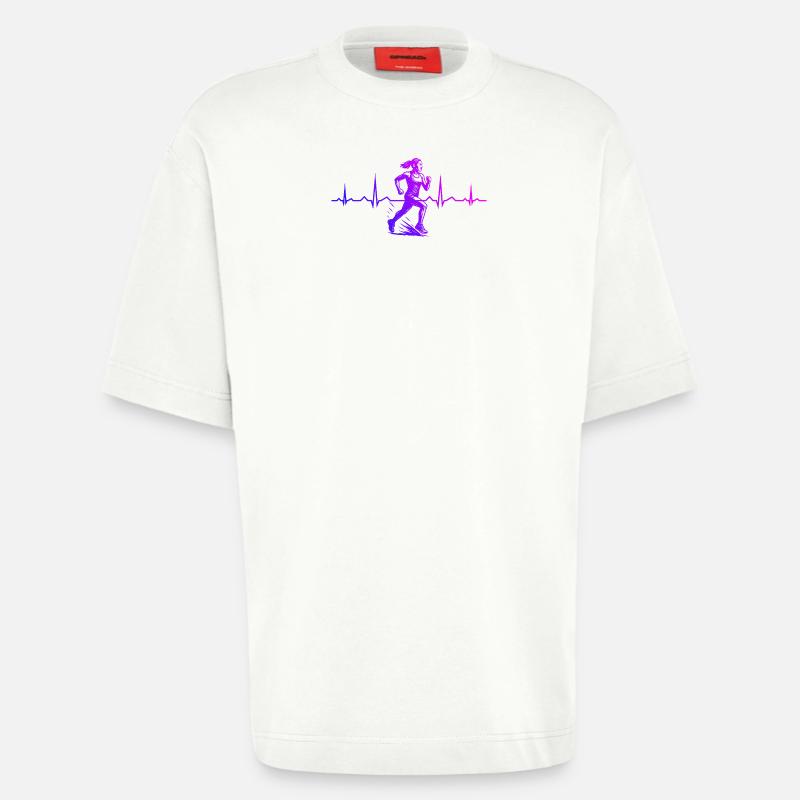 Graphismes de course pour les courses - T-shirt bio épais oversize fabriqué en UE - OFF WHITE