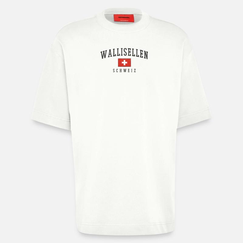 Wallisellen Schweiz Emblem mit Schweizer Flagge - Heavyweight T-Shirt - made by SPREAD  - OFF WHITE