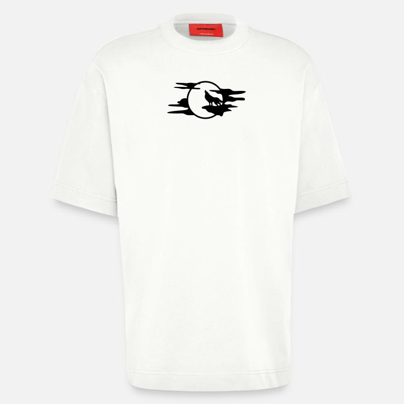 Der schwarze Wolf - Heavyweight T-Shirt - made by SPREAD  - OFF WHITE