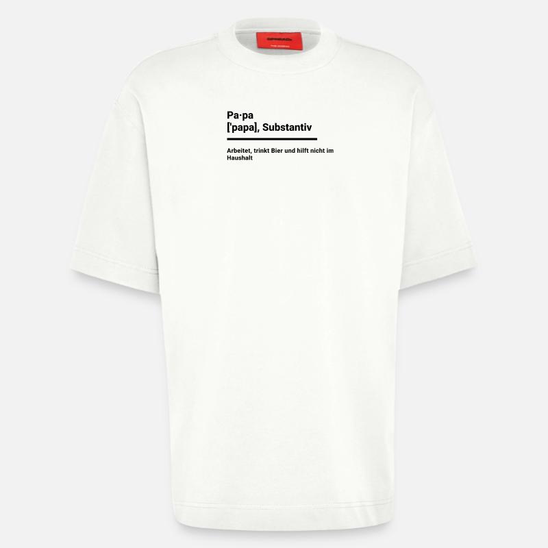 Papa Geschenk Elternzeit witzig duden - Heavyweight T-Shirt - made by SPREAD  - OFF WHITE