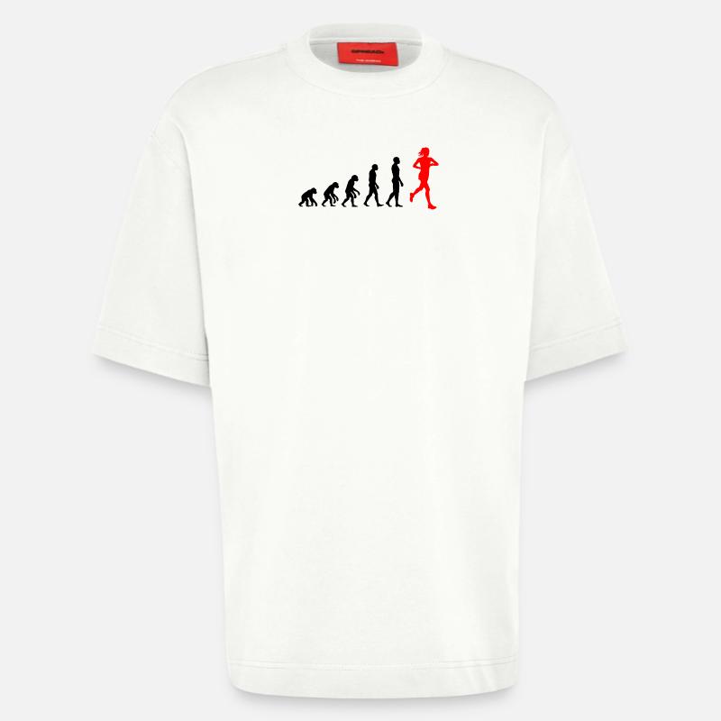 EVOLUTION RUNNERIN POWER! JOGGERIN LÄUFERIN FIT - Heavyweight T-Shirt - made by SPREAD  - OFF WHITE