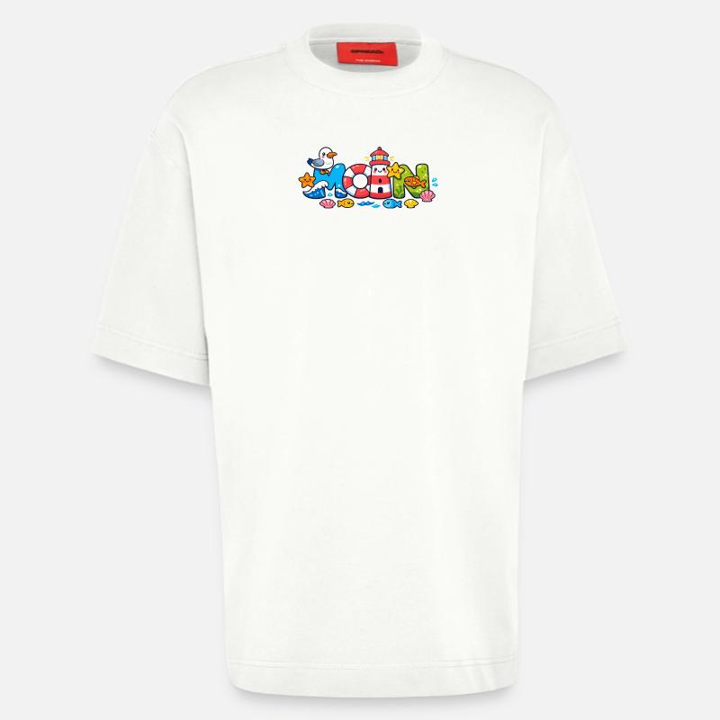 MOIN Möwe Leuchtturm Maritim Bunt - Heavyweight T-Shirt - made by SPREAD  - OFF WHITE