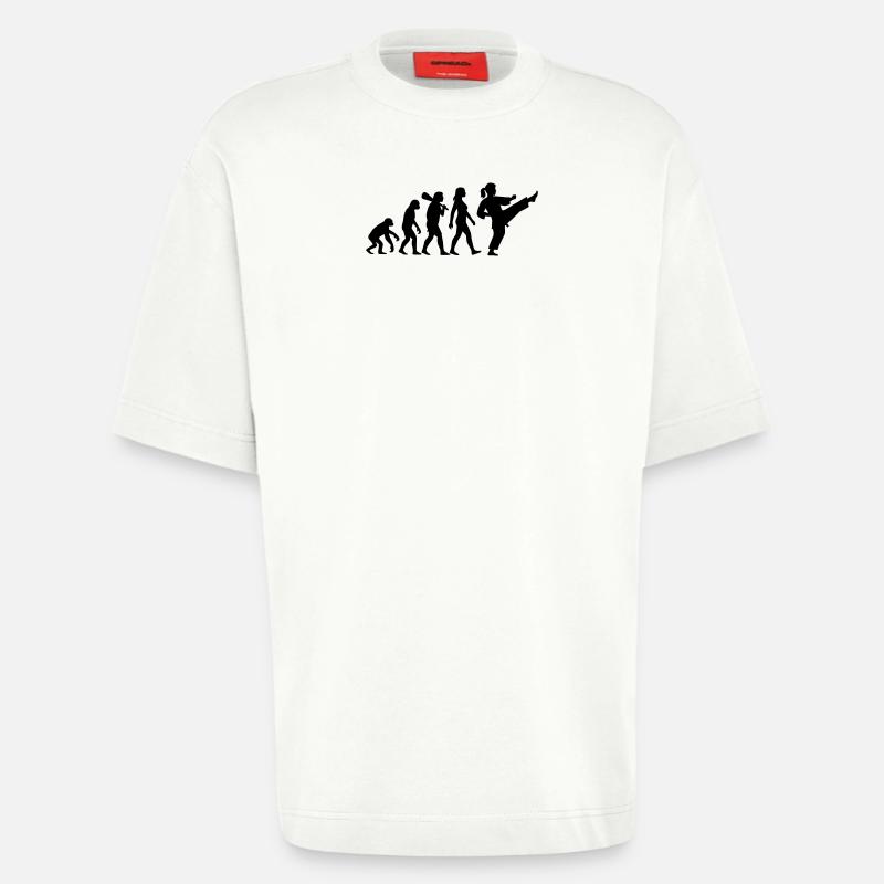 Karate Evolution - Heavyweight T-Shirt - made by SPREAD  - OFF WHITE