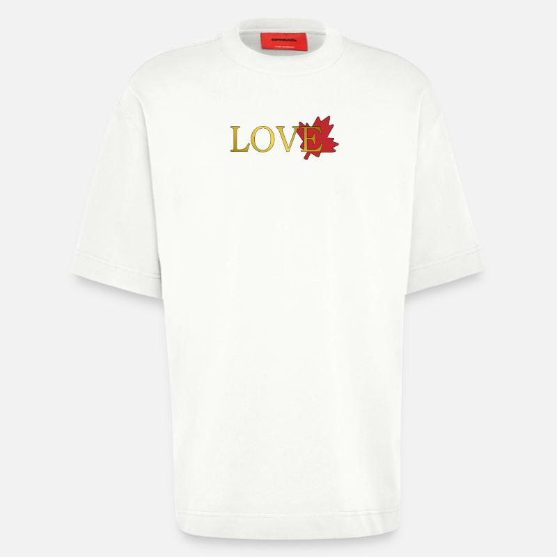 Liebe Maple Leaf von Kanada - Heavyweight T-Shirt - made by SPREAD  - OFF WHITE