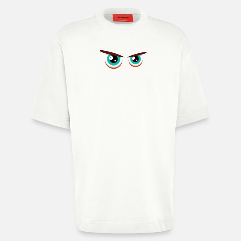 Intensive Blickblicke mit angespannter Mimik - Heavyweight T-Shirt - made by SPREAD  - OFF WHITE