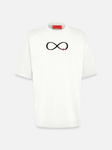 Unendlichkeitszeichen Herz Liebe Geschenk - Heavyweight T-Shirt - made by SPREAD  - OFF WHITE