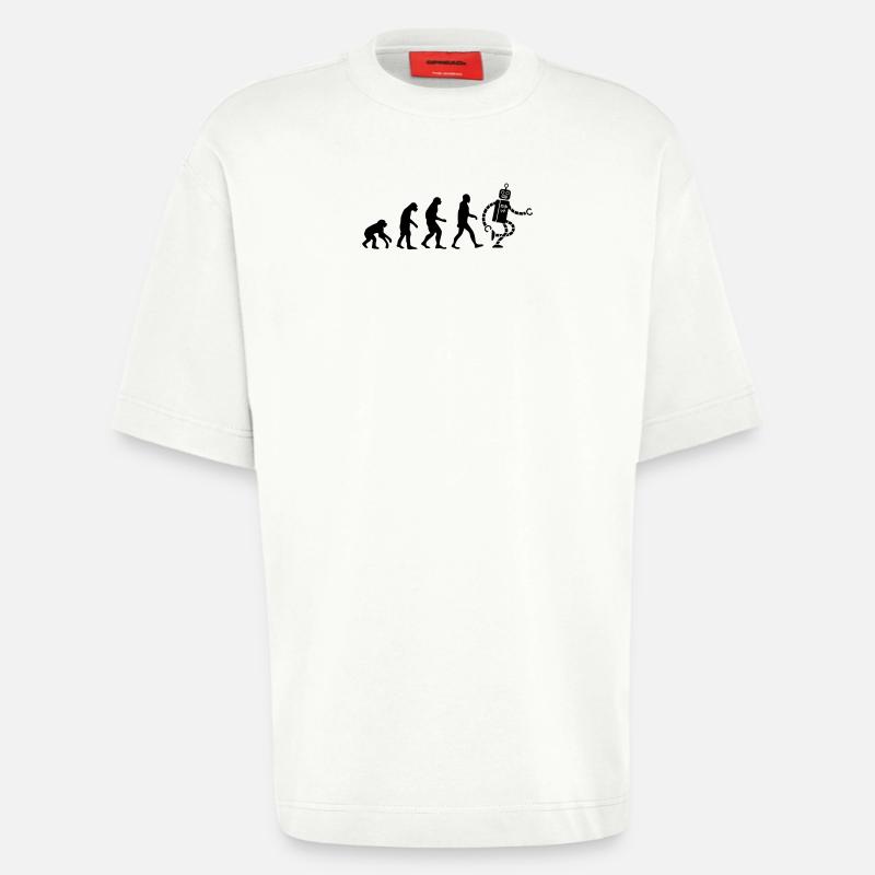 evolution robot évolution - T-shirt bio épais oversize fabriqué en UE - OFF WHITE