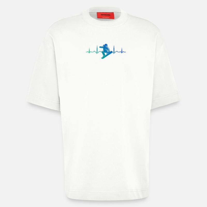 Conception compacte de snowboard pour snowboard - T-shirt bio épais oversize fabriqué en UE - OFF WHITE