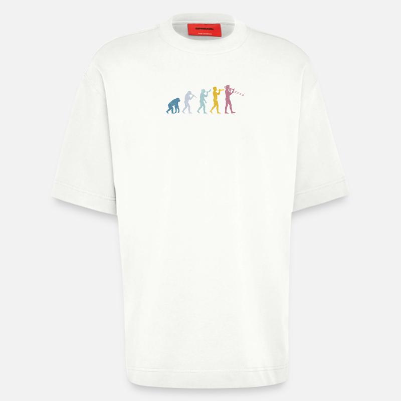 Évolution du trombone - T-shirt bio épais oversize fabriqué en UE - OFF WHITE