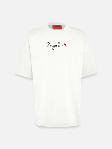 Cute Kayak Heart Design - Heavyweight T-Shirt - made by SPREAD - OFF WHITE