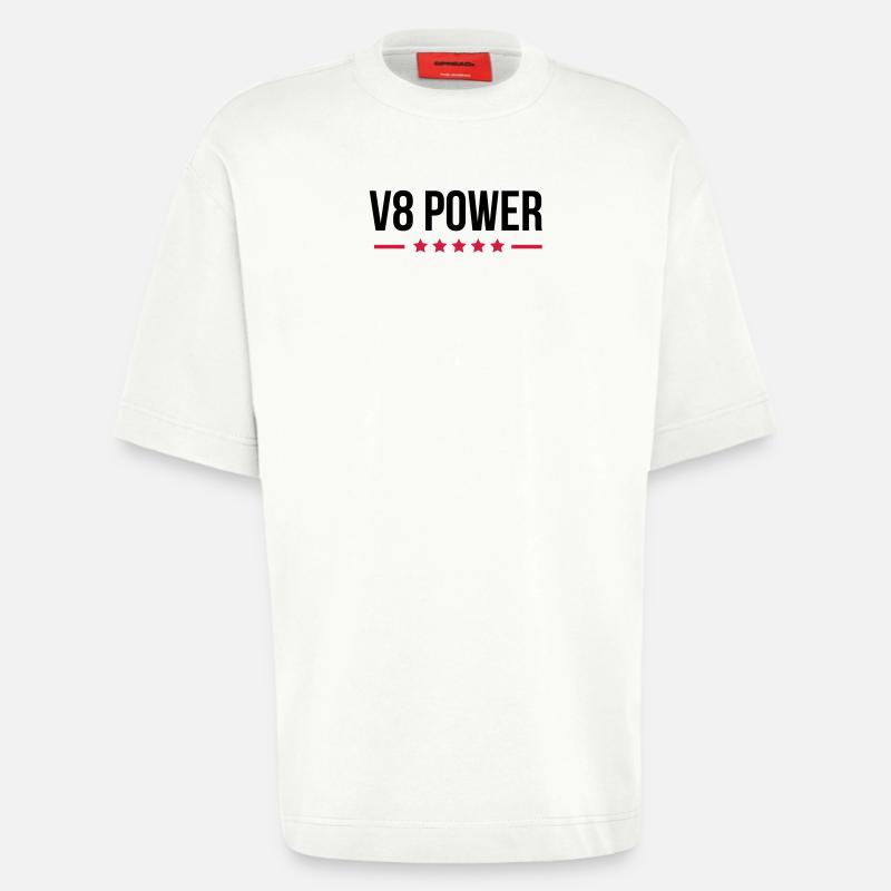 V8 Power - Heavyweight T-Shirt - made by SPREAD - OFF WHITE