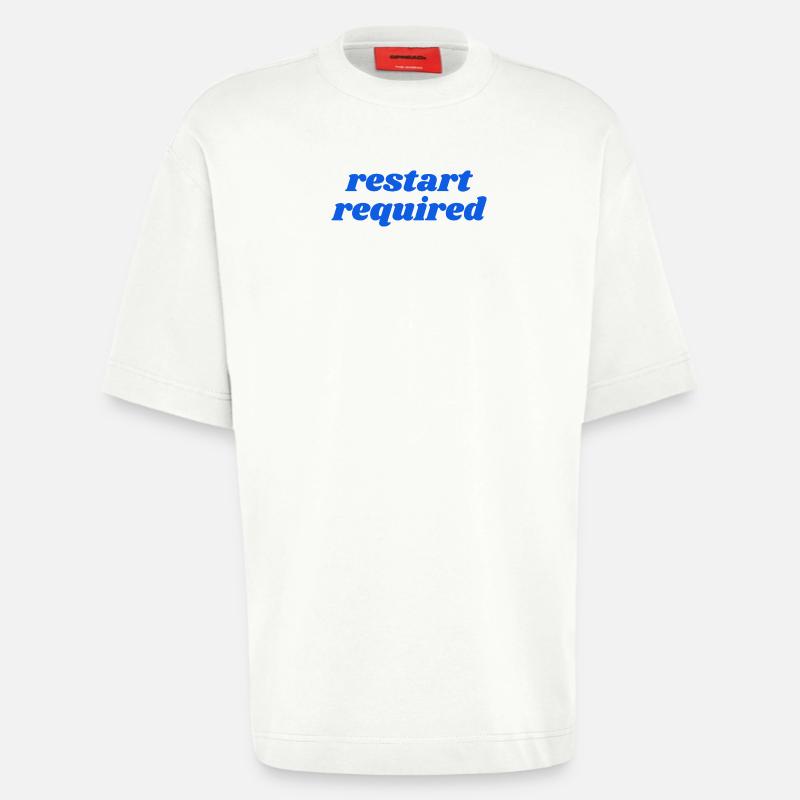 Redémarrage nécessaire - T-shirt bio épais oversize fabriqué en UE - OFF WHITE