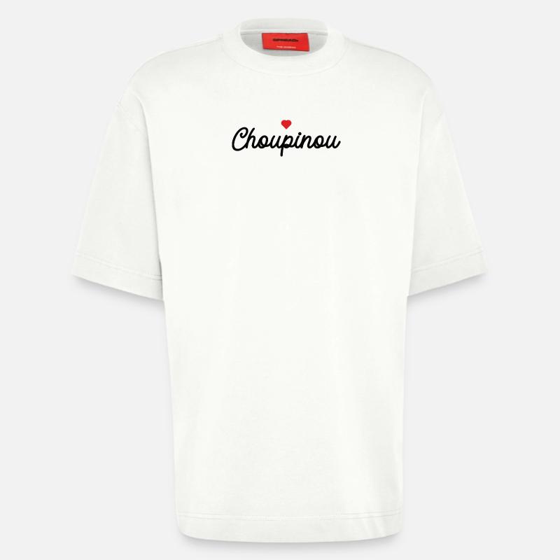 Choupinou Heart Script - Heavyweight T-Shirt - made by SPREAD  - OFF WHITE