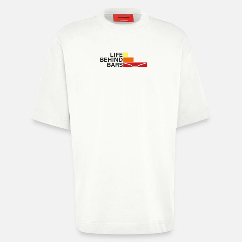 LEBEN HINTER GITTERN Leben hinter Hanteln - Heavyweight T-Shirt - made by SPREAD  - OFF WHITE