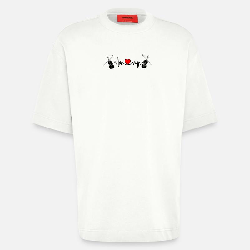 Cardio Herzfrequenz Violine - Heavyweight T-Shirt - made by SPREAD  - OFF WHITE