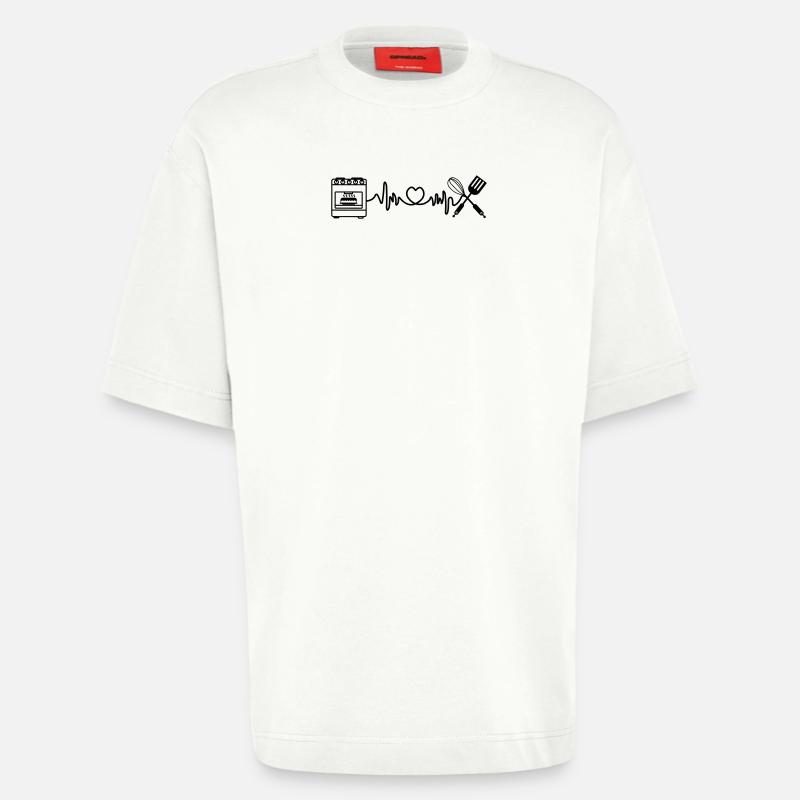 Cardio Herzfrequenz Küchenofen - Heavyweight T-Shirt - made by SPREAD  - OFF WHITE