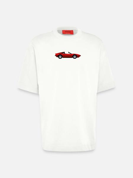 RED SPORTS CAR - Heavyweight T-Shirt - made by SPREAD  - OFF WHITE