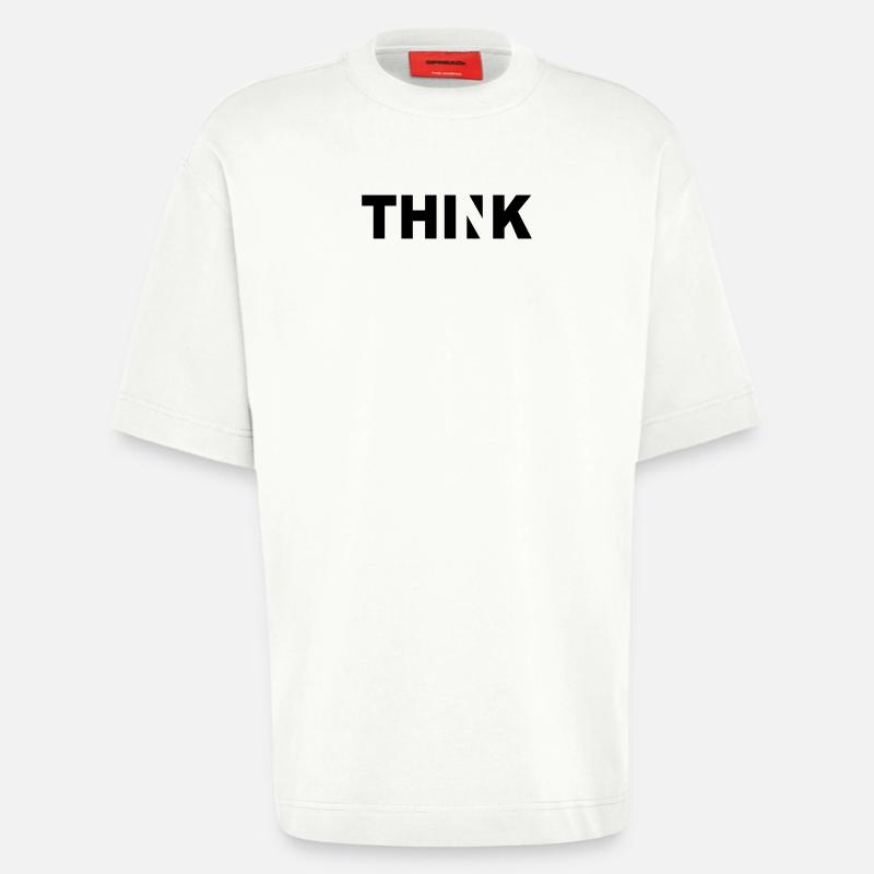THINK - Heavyweight T-Shirt - made by SPREAD  - OFF WHITE