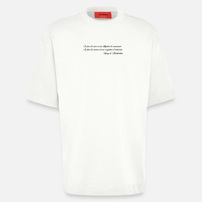 Making Enemies - Montherlant - Heavyweight T-Shirt - made by SPREAD  - OFF WHITE