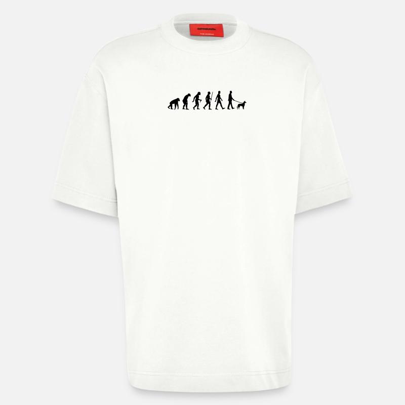 Evolution smooth collie man - Heavyweight T-Shirt - made by SPREAD  - OFF WHITE