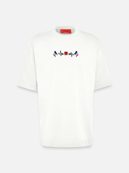 Heart rate cardio for Iowa - Heavyweight T-Shirt - made by SPREAD  - OFF WHITE
