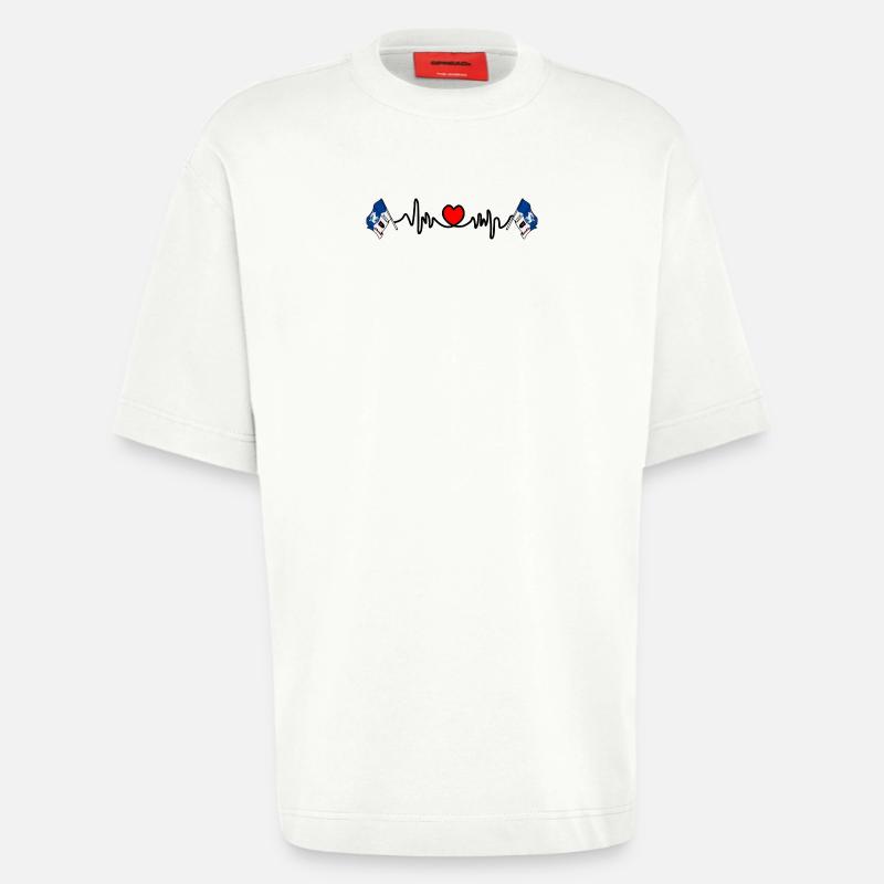 Jämtland Herzfrequenz-Design - Heavyweight T-Shirt - made by SPREAD  - OFF WHITE