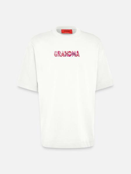 Großmutter Pink Plaid Buchstaben Patchwork - Heavyweight T-Shirt - made by SPREAD - OFF WHITE