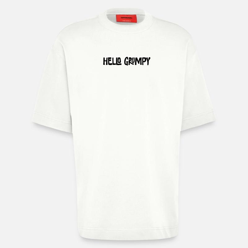 Hello Grumpy Lustiger Minimal Spruch - Heavyweight T-Shirt - made by SPREAD  - OFF WHITE