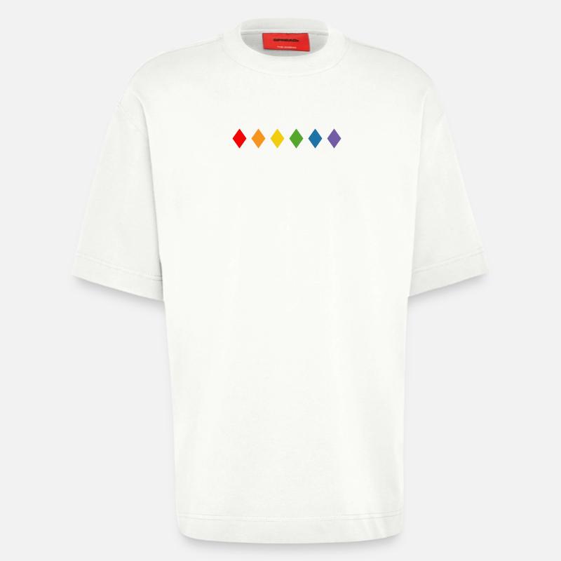 Regenbogen Rhombus - Heavyweight T-Shirt - made by SPREAD  - OFF WHITE