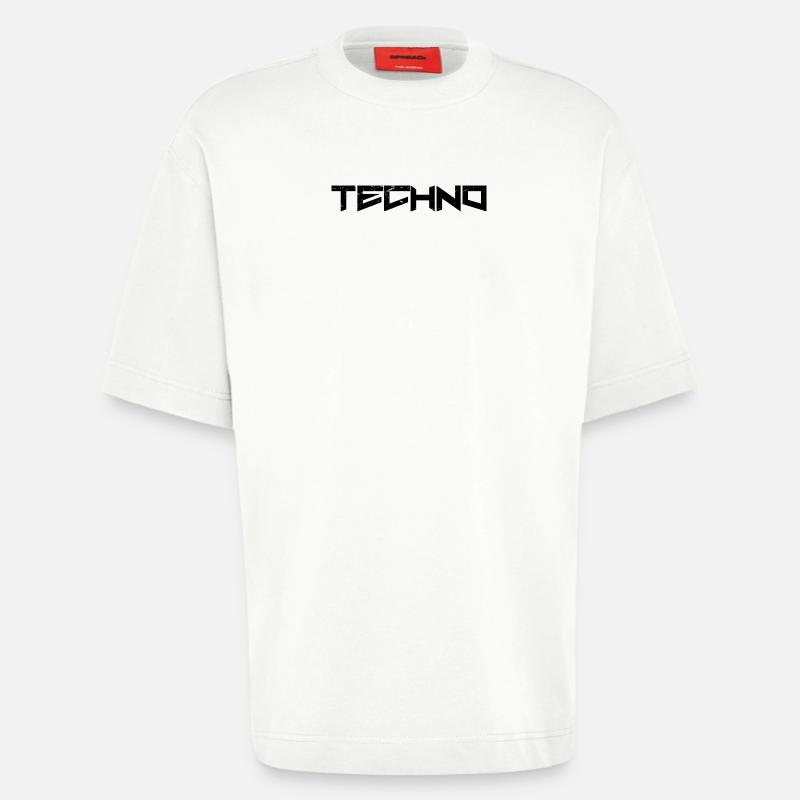 Techno - T-shirt bio épais oversize fabriqué en UE - OFF WHITE