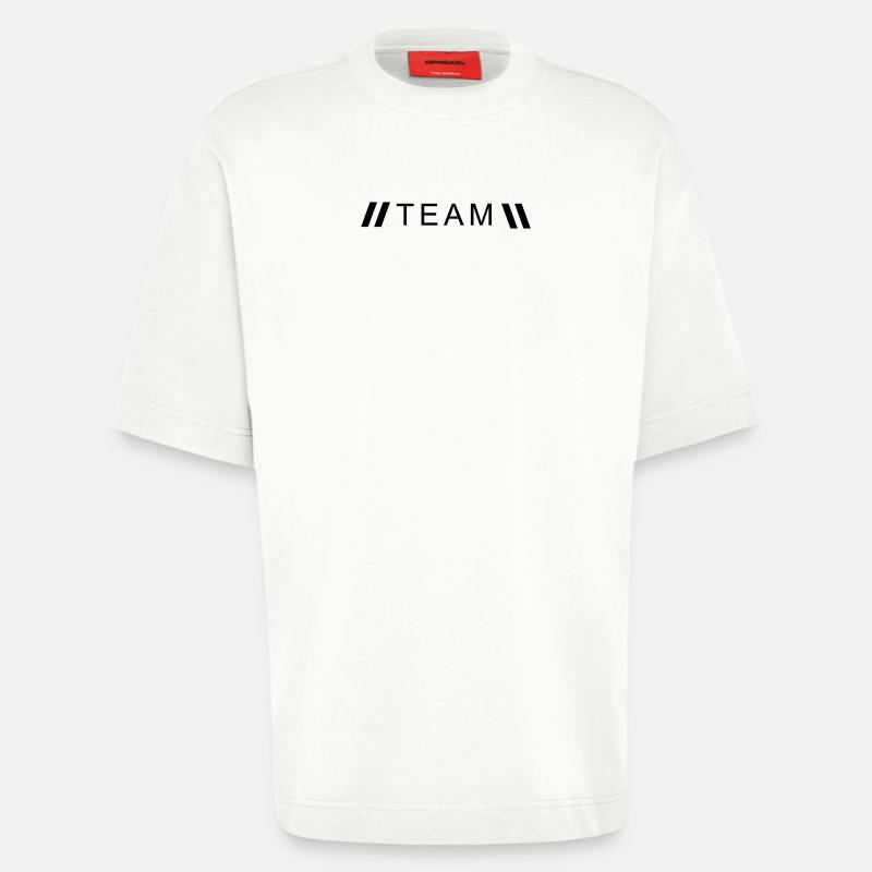 Style équipe - T-shirt bio épais oversize fabriqué en UE - OFF WHITE